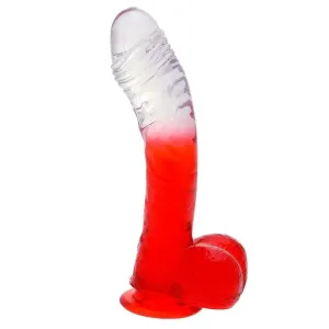 6.5-Inch NMC Ltd Red Realistic Large Penis Dildo with Balls and Strong Suction Cup