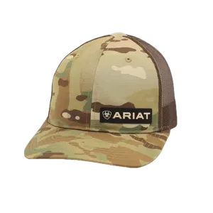 Ariat M&F Brown Camo Mesh Logo Patch Cap