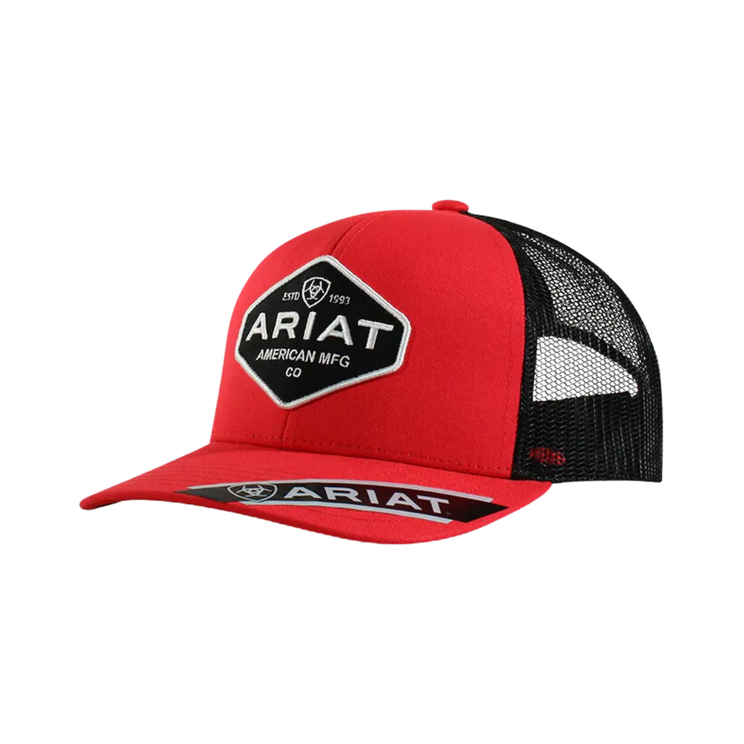 Ariat Men's Snap Back Logo Patch Red Cap