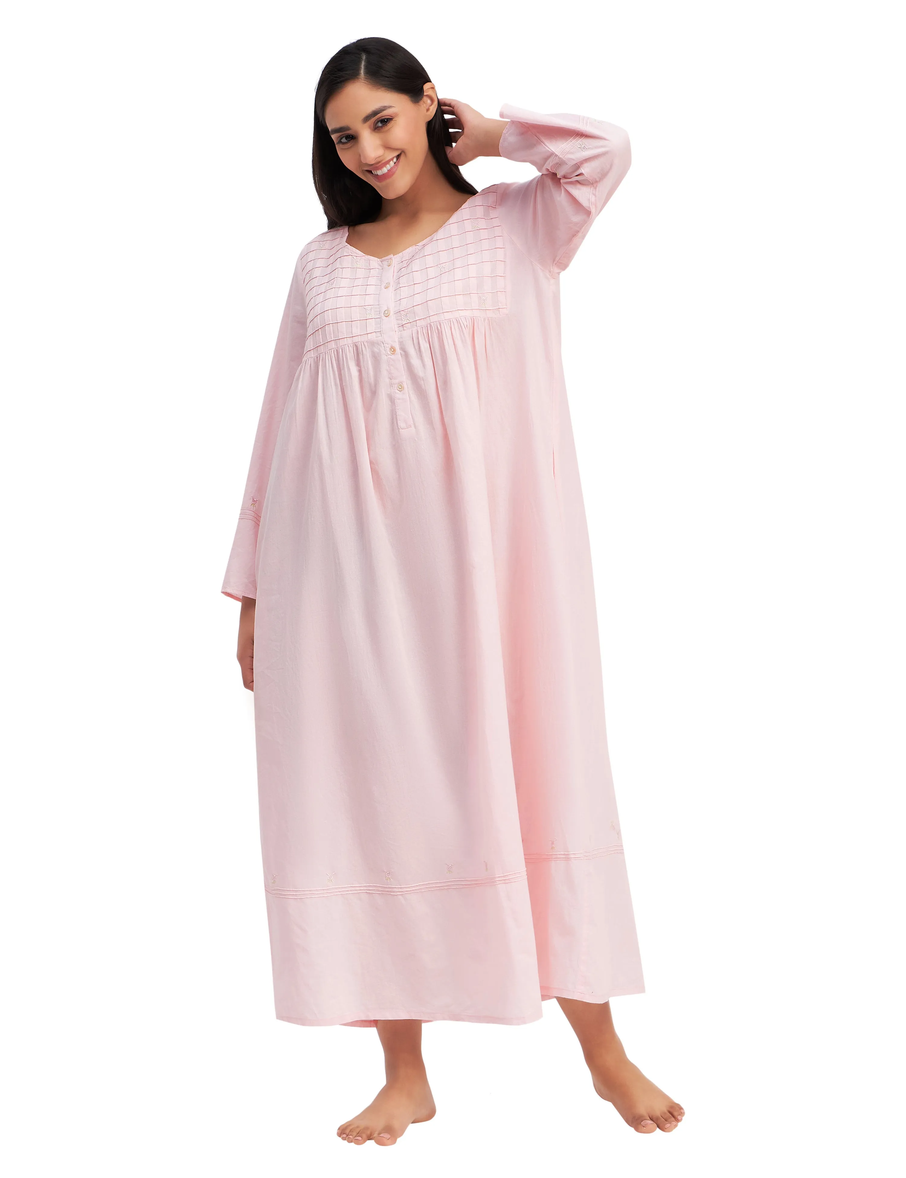 Aurora Maxi Dress 100% Cotton Full Sleeve