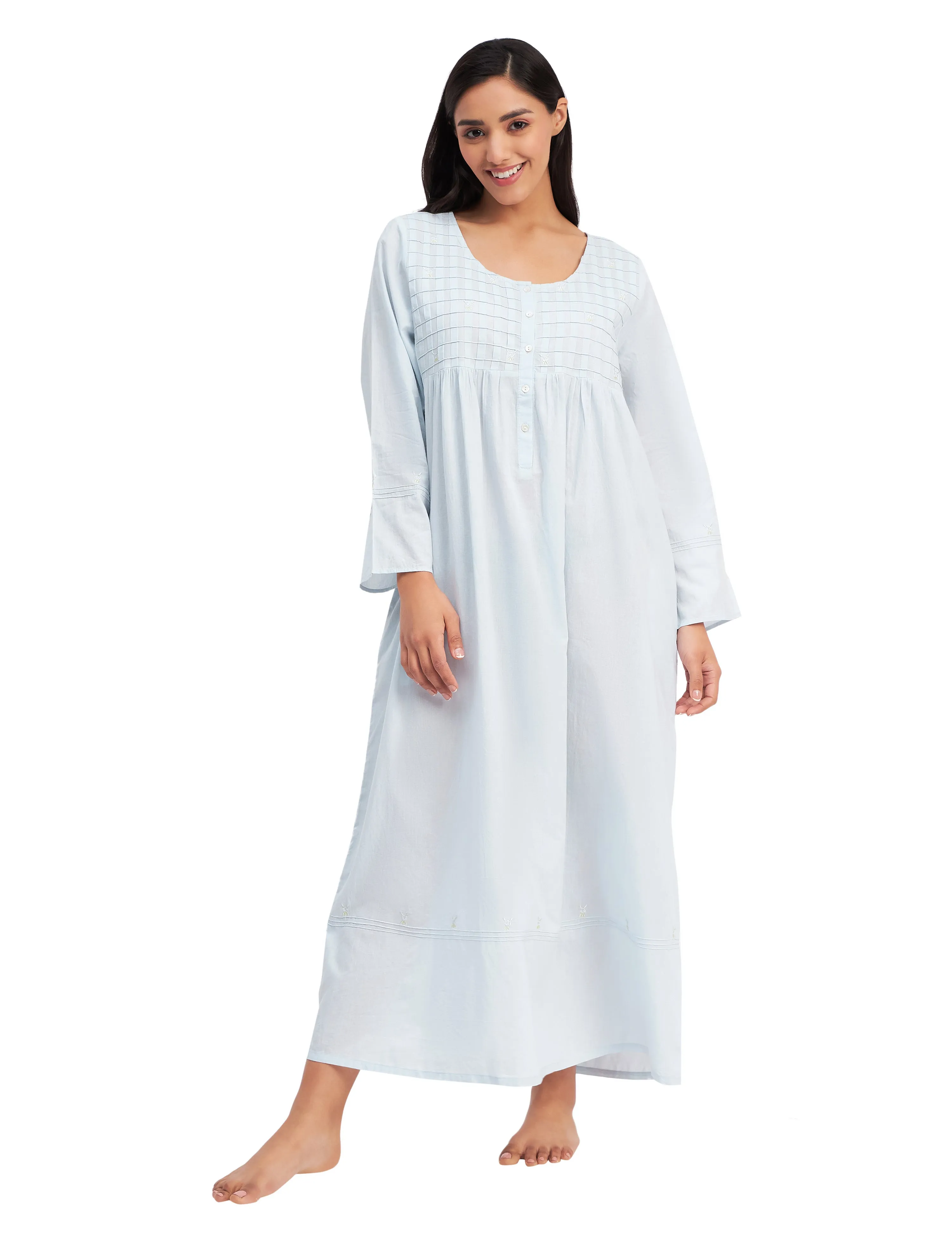 Aurora Maxi Dress 100% Cotton Full Sleeve