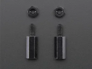 Brass M2.5 Standoffs for Pi HATs - Black Plated - Pack of 2