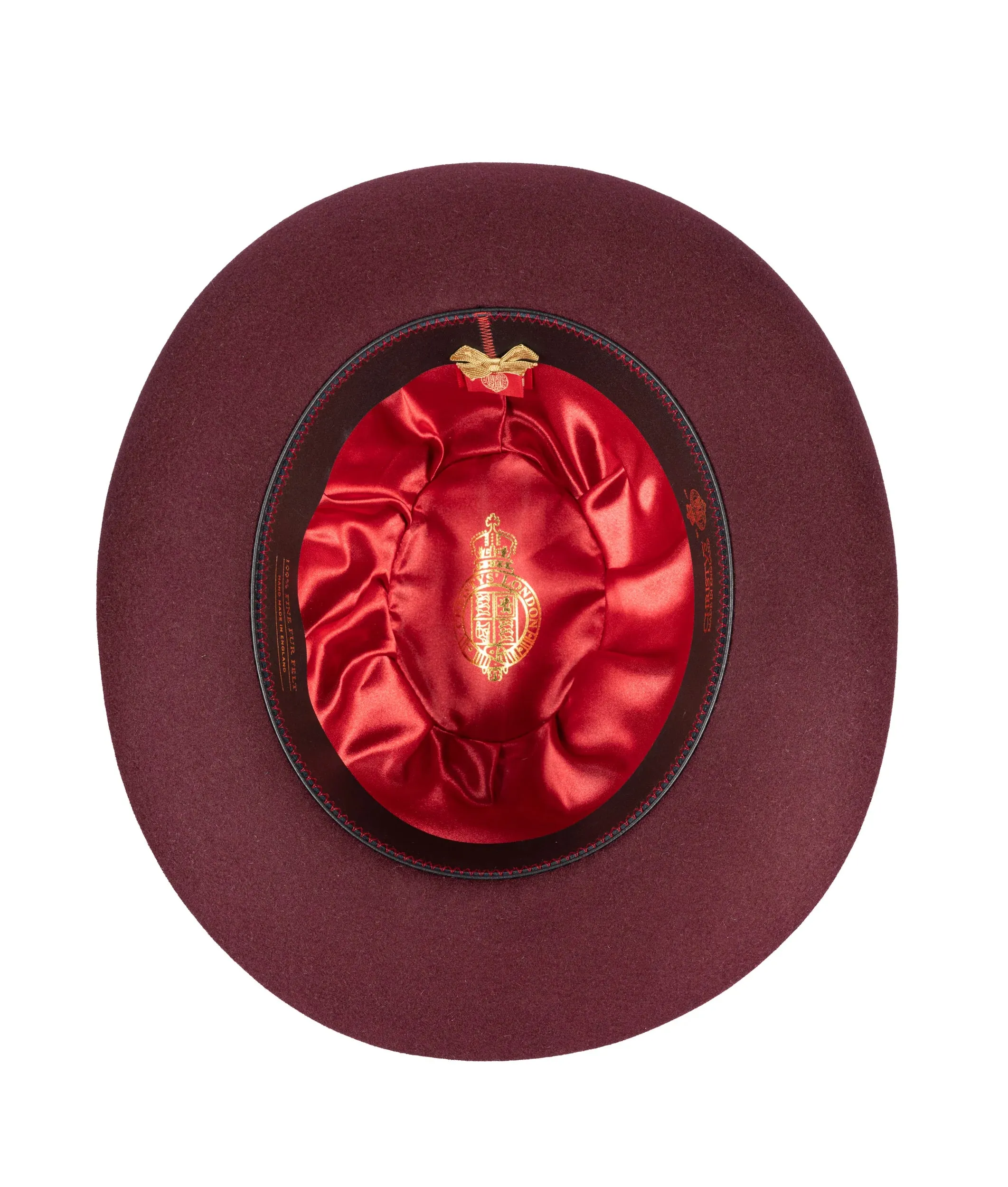 CHRISTYS' Classic Fur Felt Fedora Hat - Red Wine