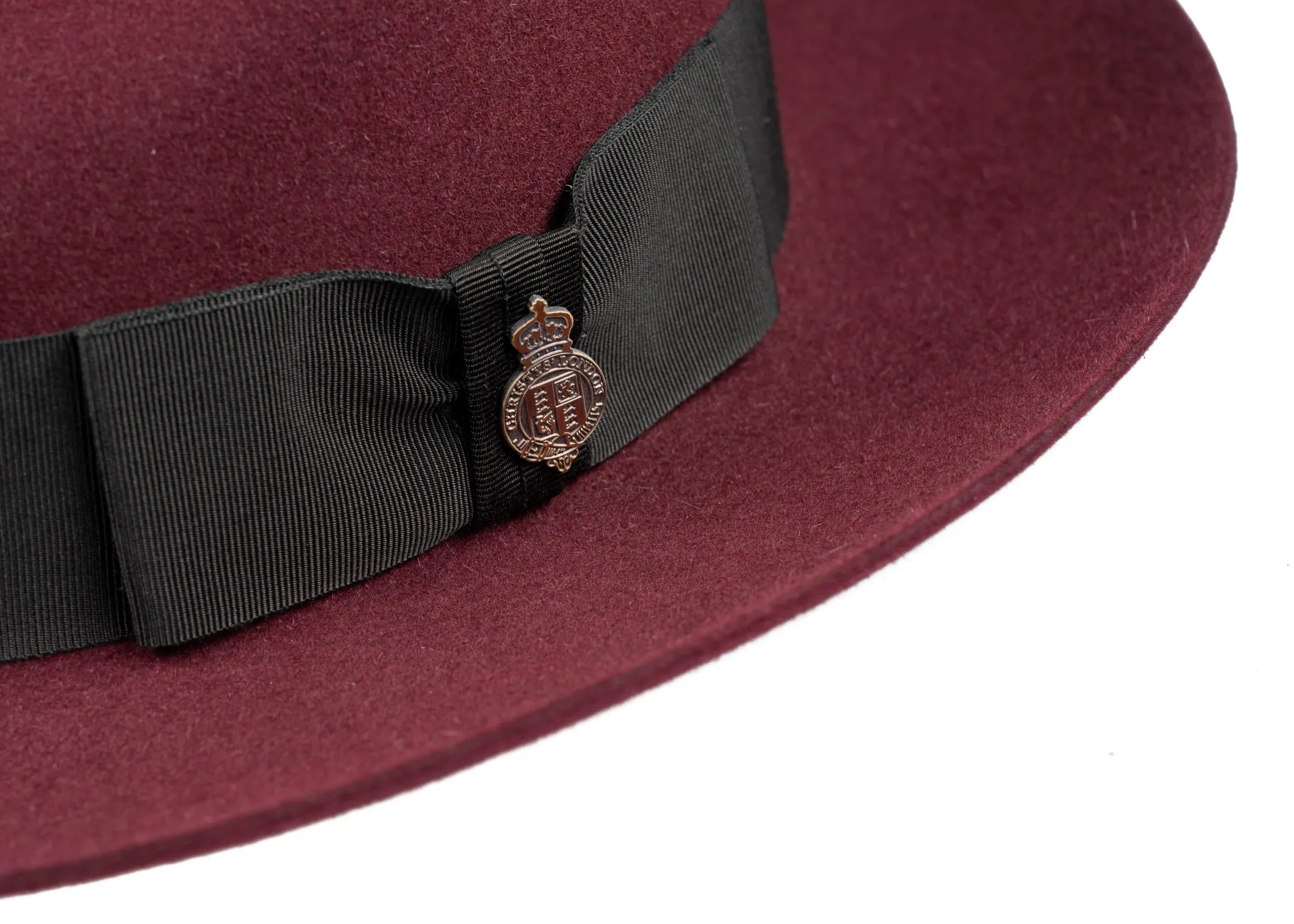CHRISTYS' Classic Fur Felt Fedora Hat - Red Wine