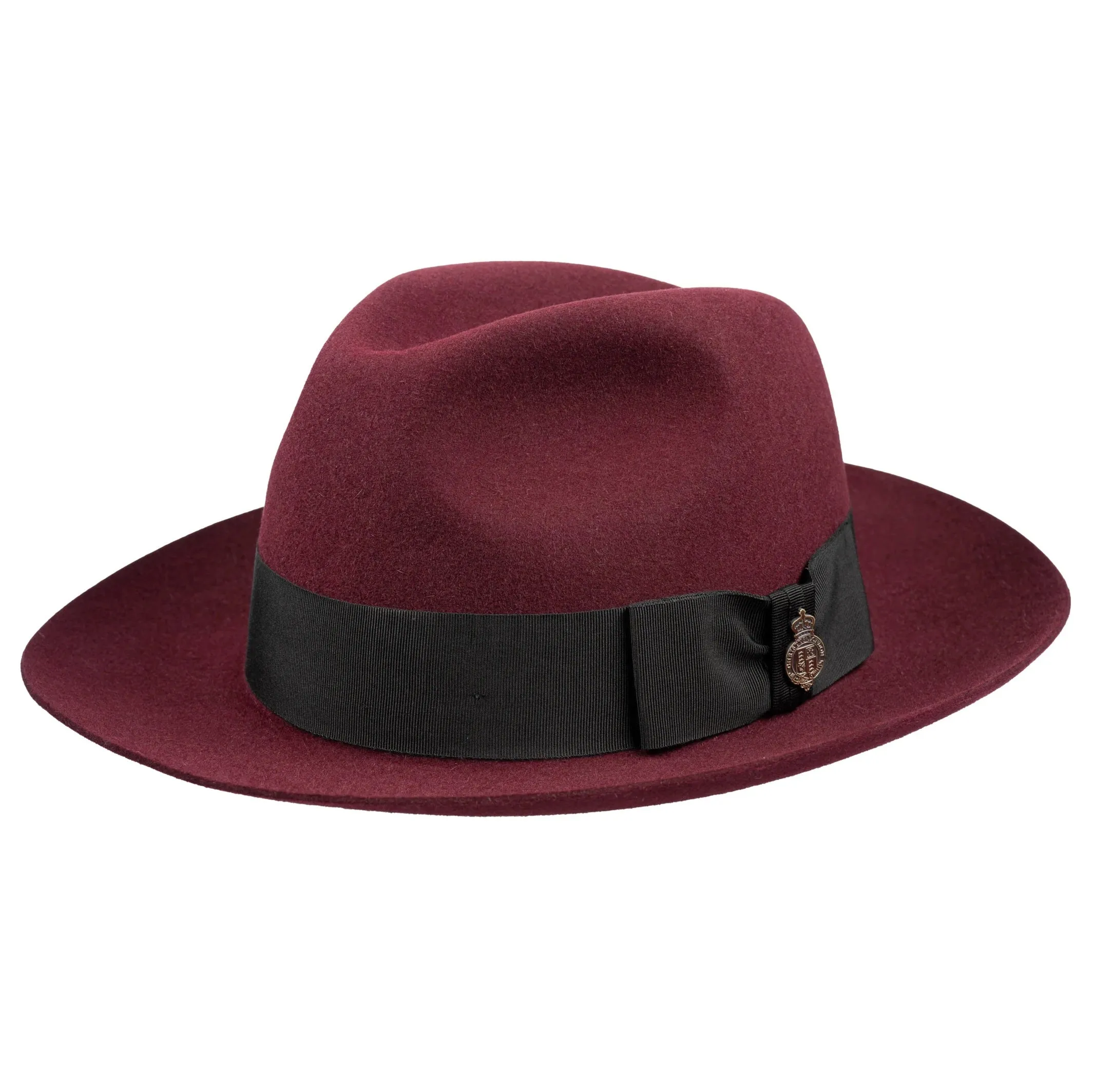 CHRISTYS' Classic Fur Felt Fedora Hat - Red Wine