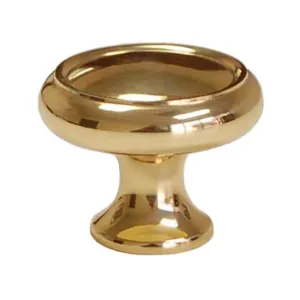 Contemporary Brass Cabinet Knobs, 1-1/4 inch
