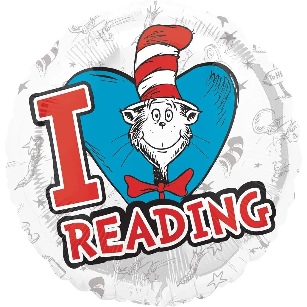 Dr Seuss Hats Off to Reading Foil Balloon