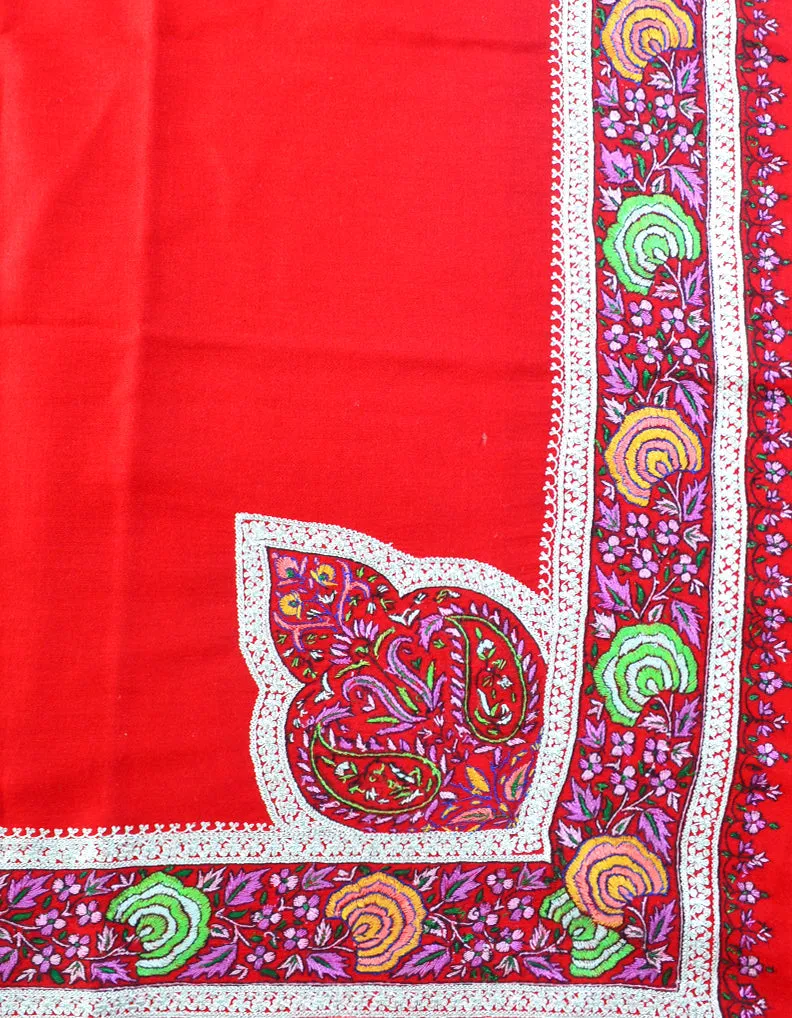 Embroidery Pashmina Shawl Red 5233