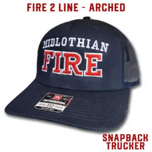 Fire 2 Line Arched Custom Hat - Snapback Trucker