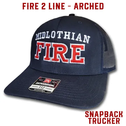 Fire 2 Line Arched Custom Hat - Snapback Trucker