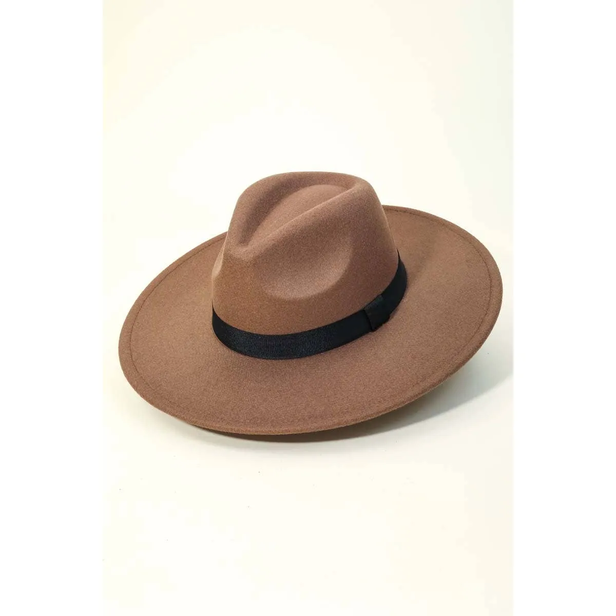 Flat Western Wide Brim Ribbon Hat