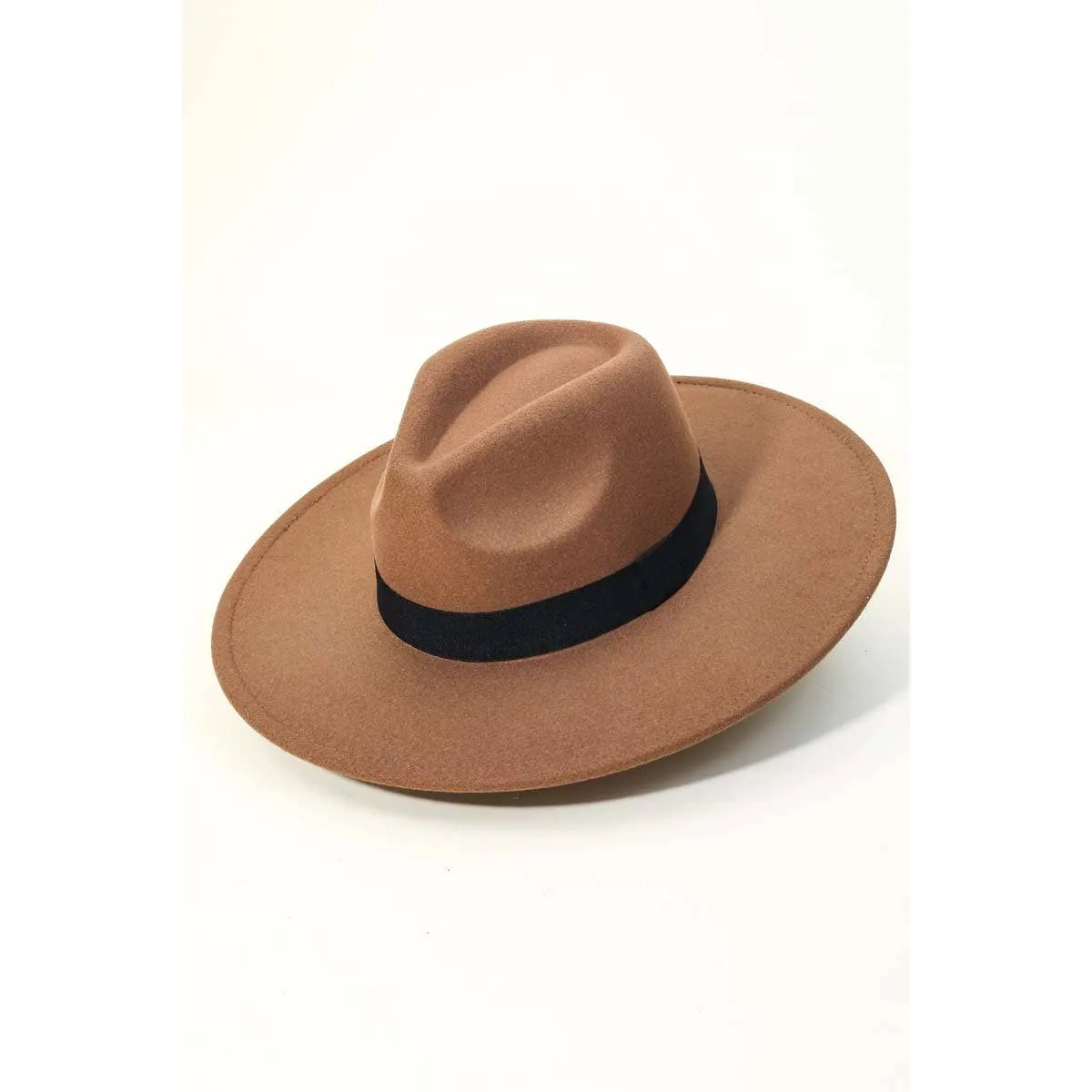 Flat Western Wide Brim Ribbon Hat
