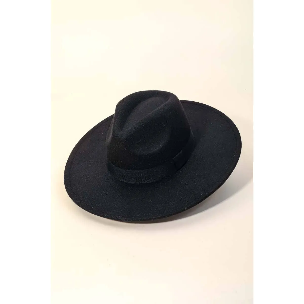 Flat Western Wide Brim Ribbon Hat