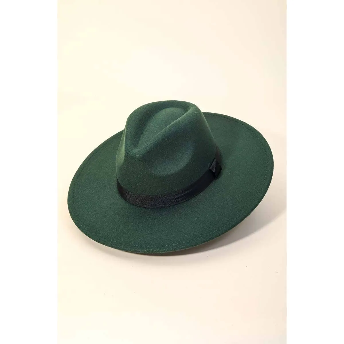 Flat Western Wide Brim Ribbon Hat