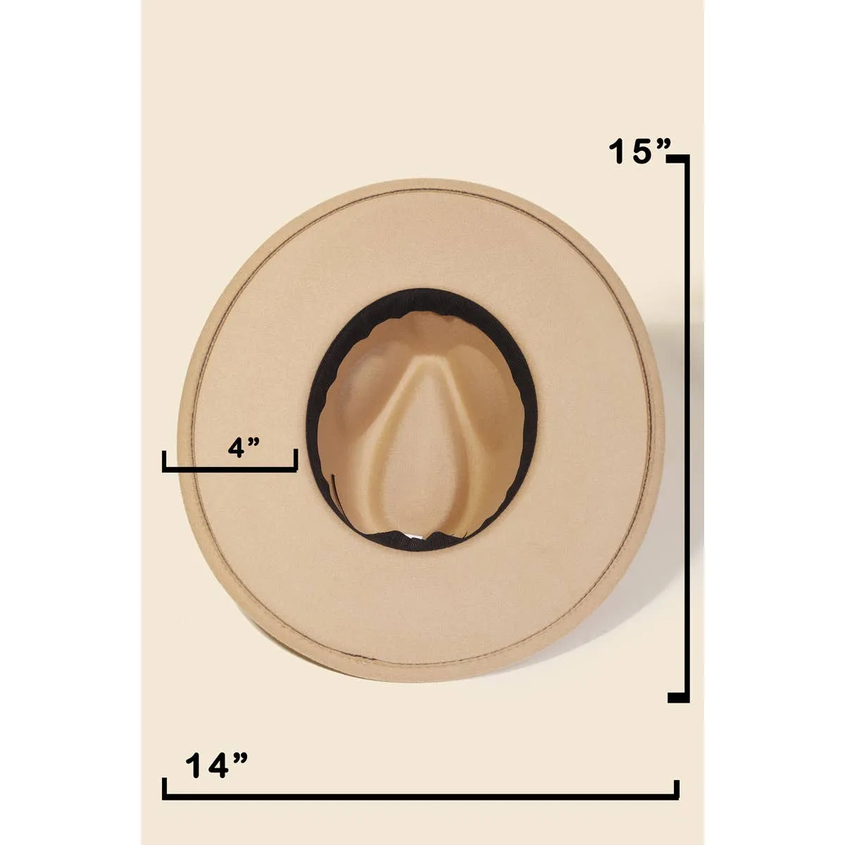 Flat Western Wide Brim Ribbon Hat