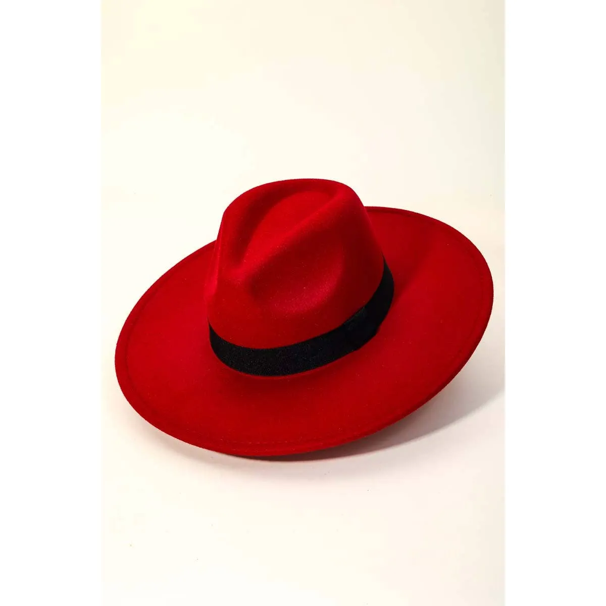 Flat Western Wide Brim Ribbon Hat
