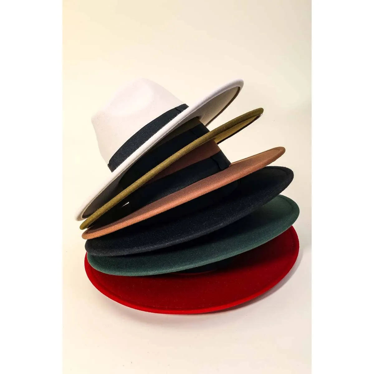 Flat Western Wide Brim Ribbon Hat