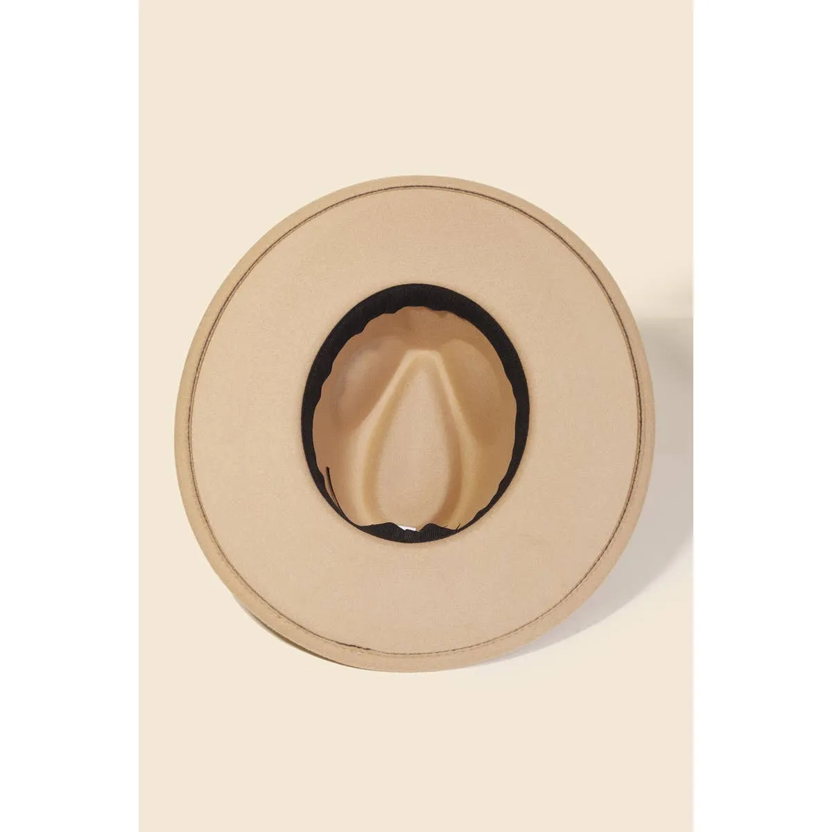 Flat Western Wide Brim Ribbon Hat