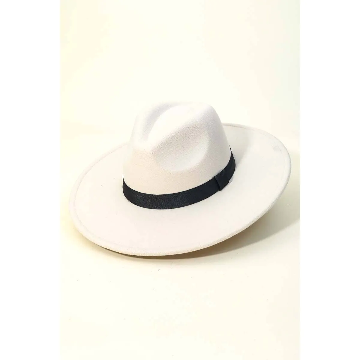 Flat Western Wide Brim Ribbon Hat