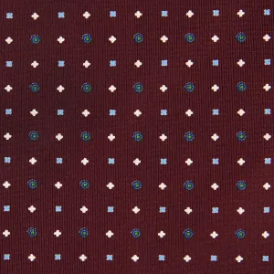 Floral Printed Silk Bespoke Tie - Burgundy