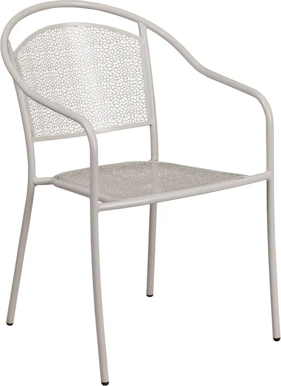 Gray Round Back Patio Chair CO-3-SIL-GG