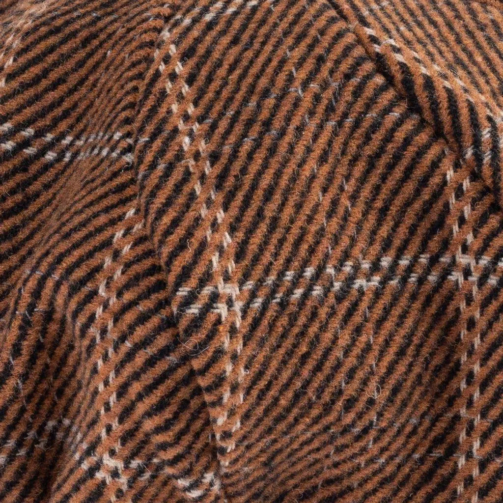 Herringbone Check Newsboy Cap