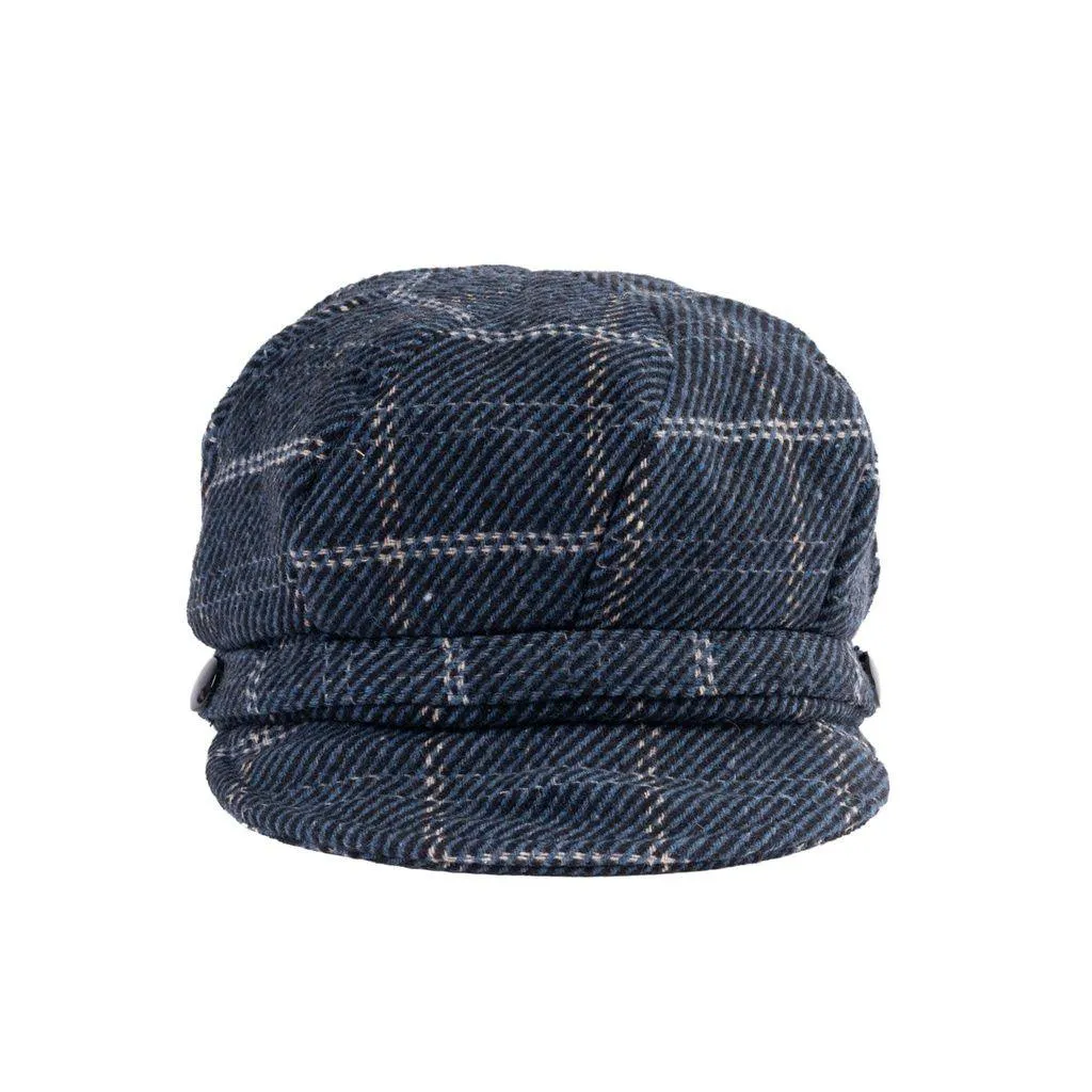 Herringbone Check Newsboy Cap