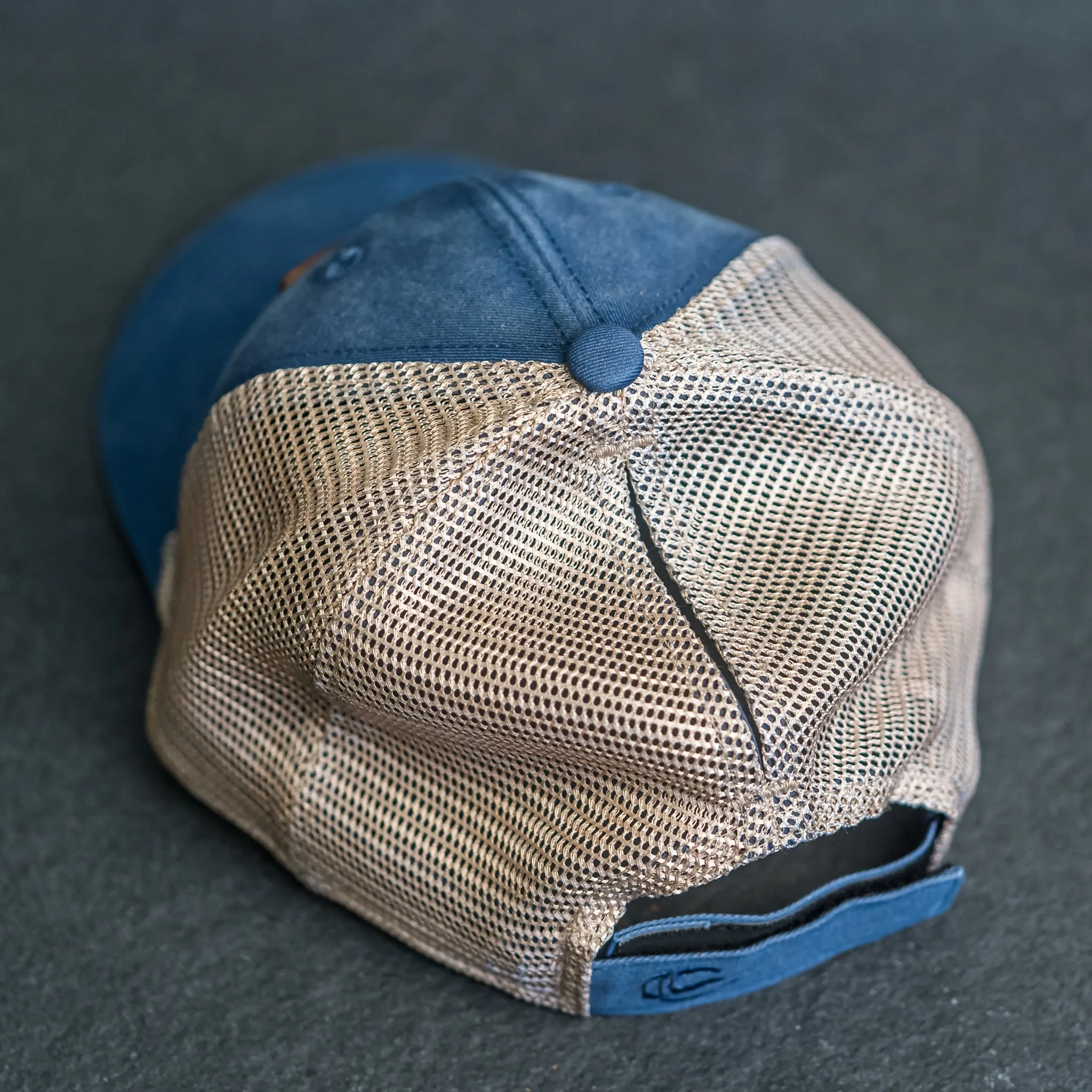 Leather Patch Ponytail Style Hat - Bride Stamp (cursive)
