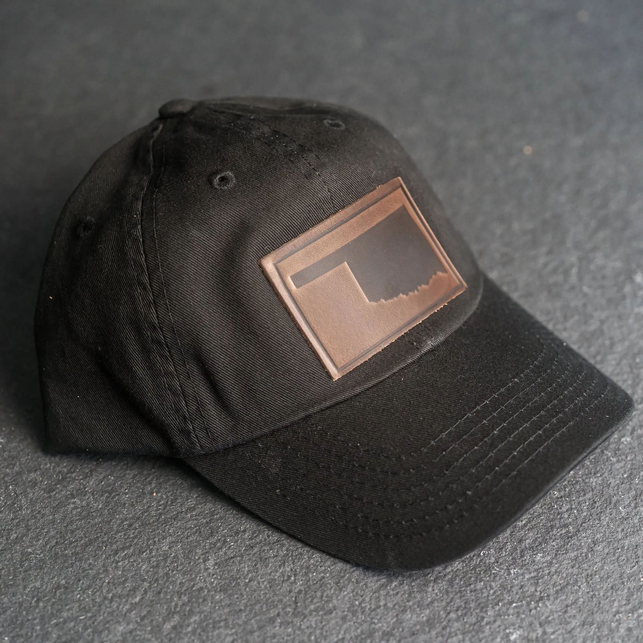 Leather Patch Unstructured Style Hat - Oklahoma Stamp