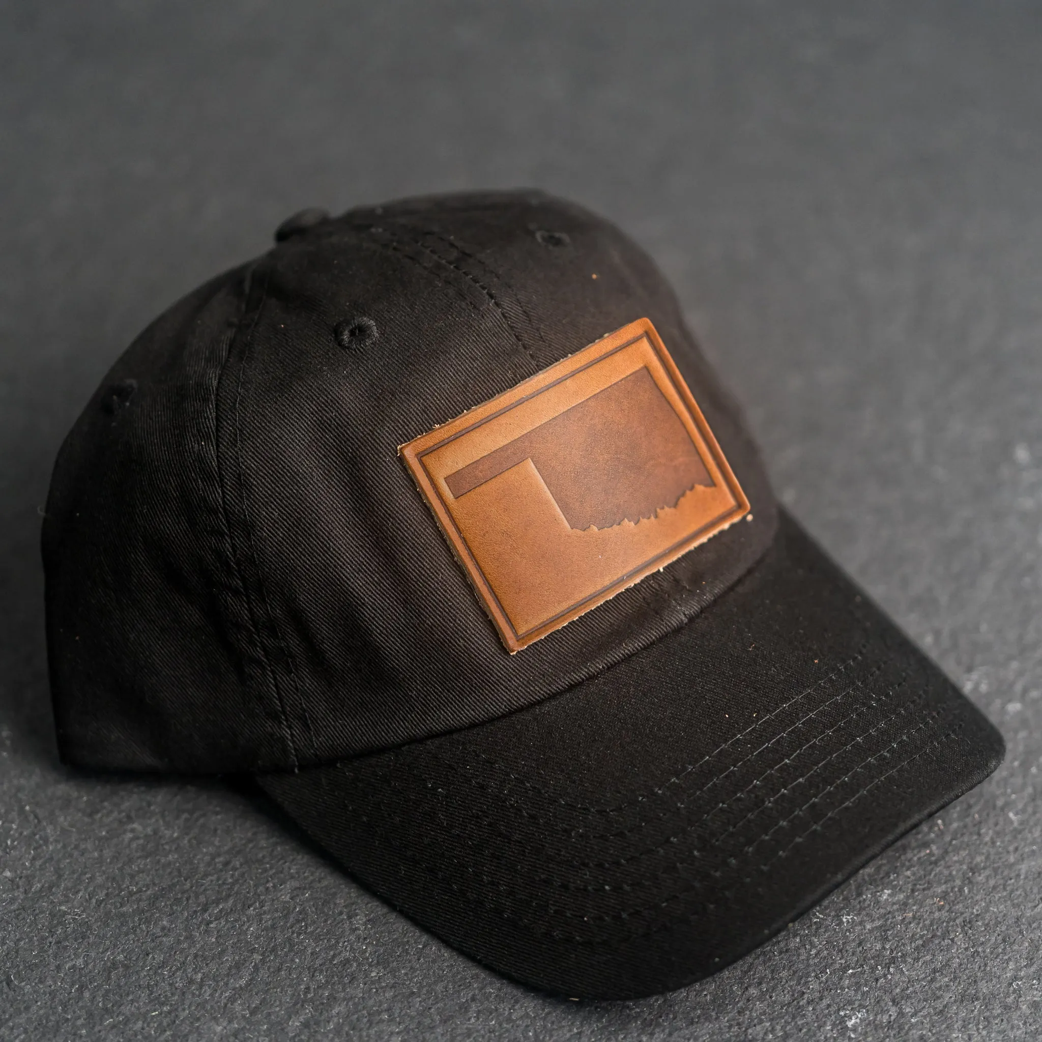 Leather Patch Unstructured Style Hat - Oklahoma Stamp