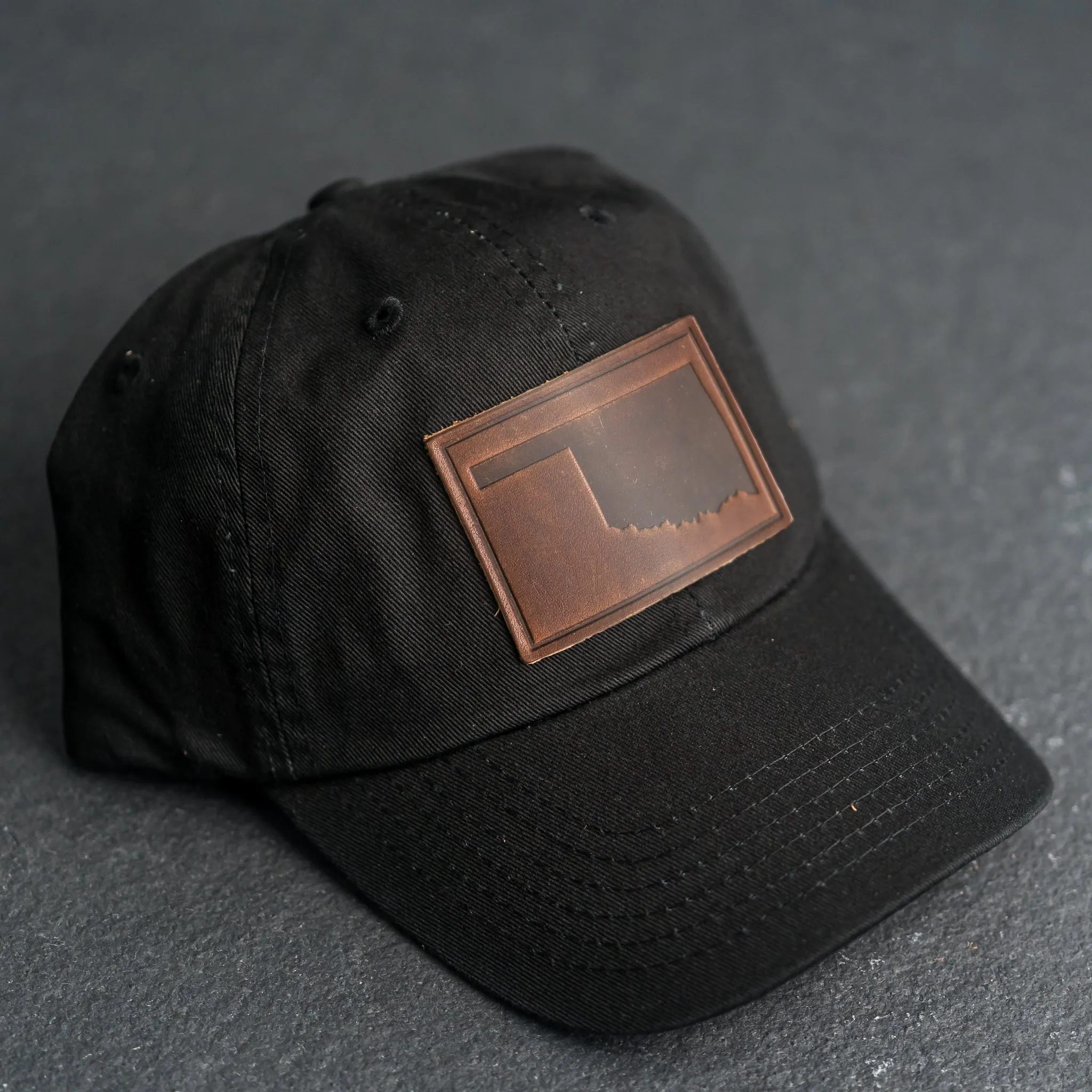 Leather Patch Unstructured Style Hat - Oklahoma Stamp