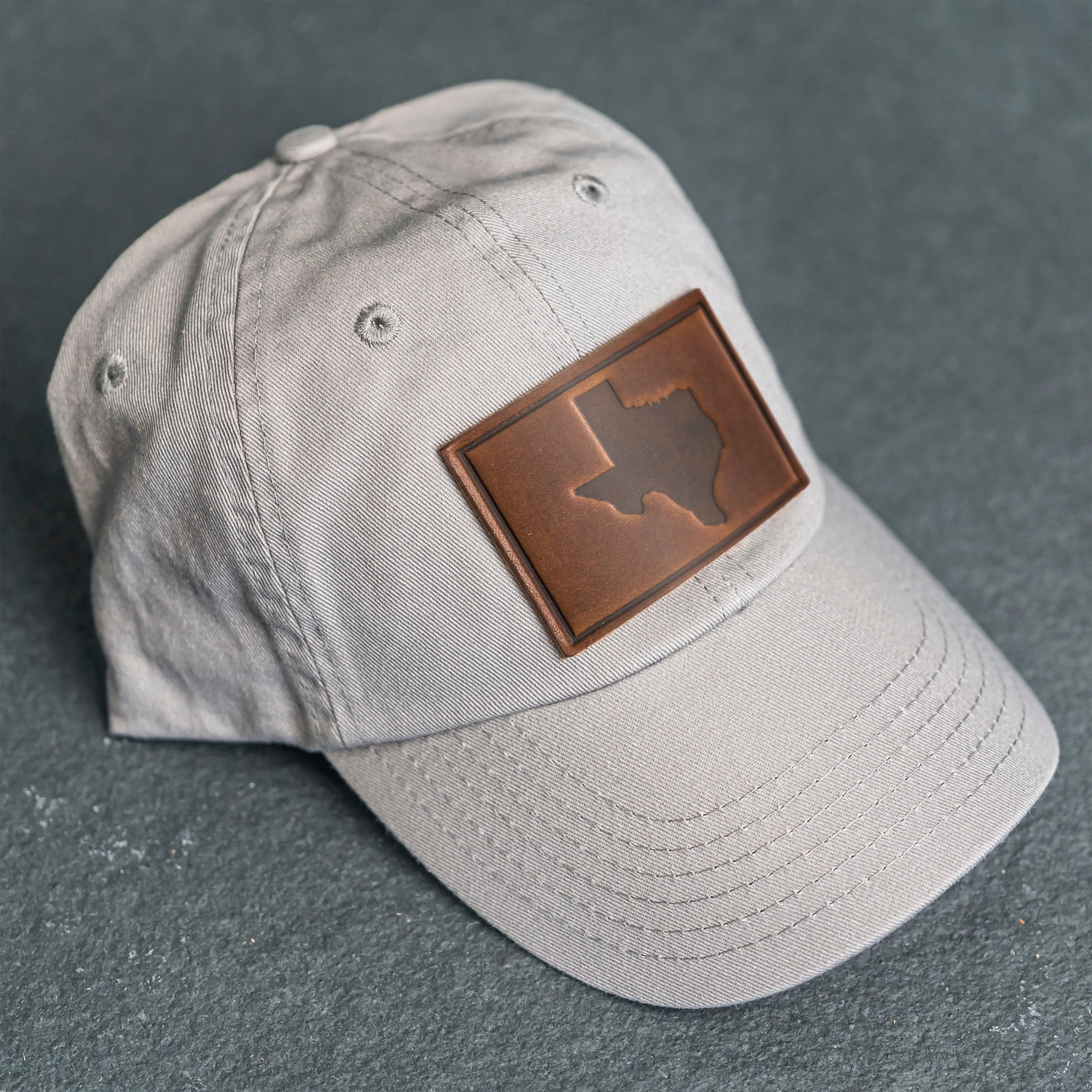 Leather Patch Unstructured Style Hat - Texas Stamp