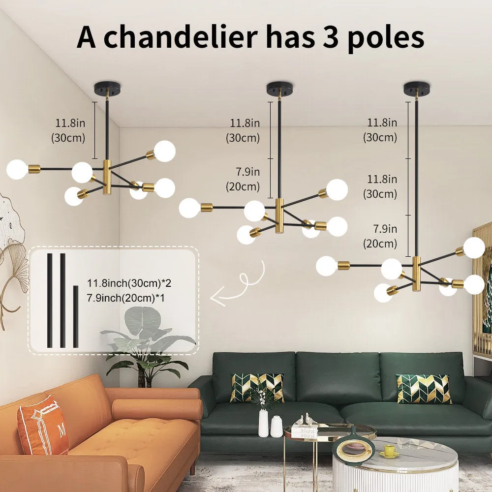 Lorryann 6 - Light Sputnik Modern Linear Chandelier