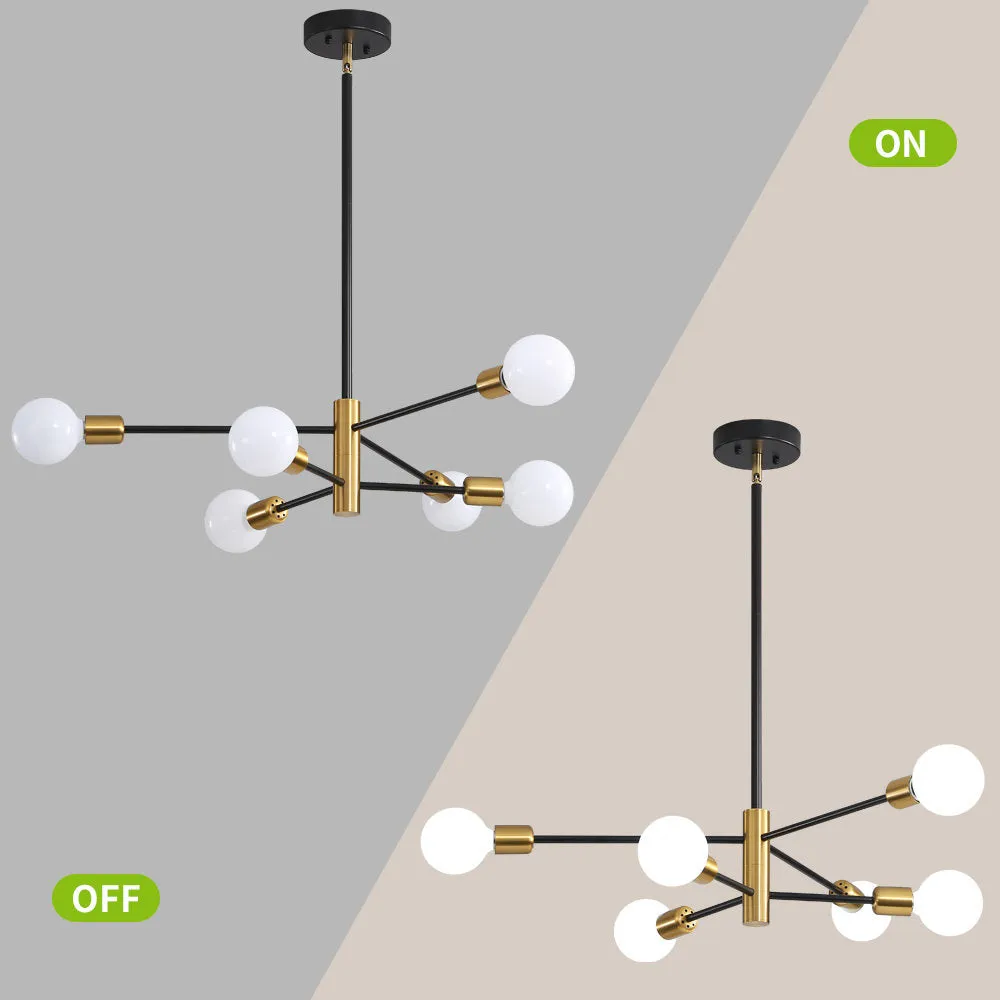 Lorryann 6 - Light Sputnik Modern Linear Chandelier