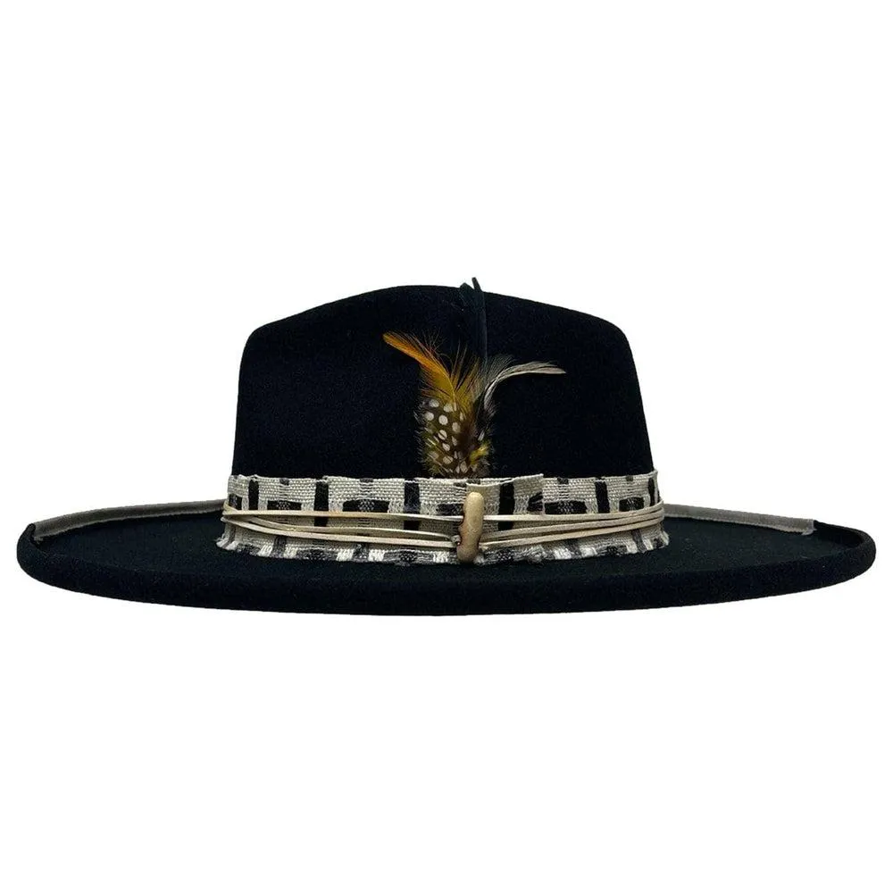 Lounge | Mens Black Pencil Rim Felt Hat