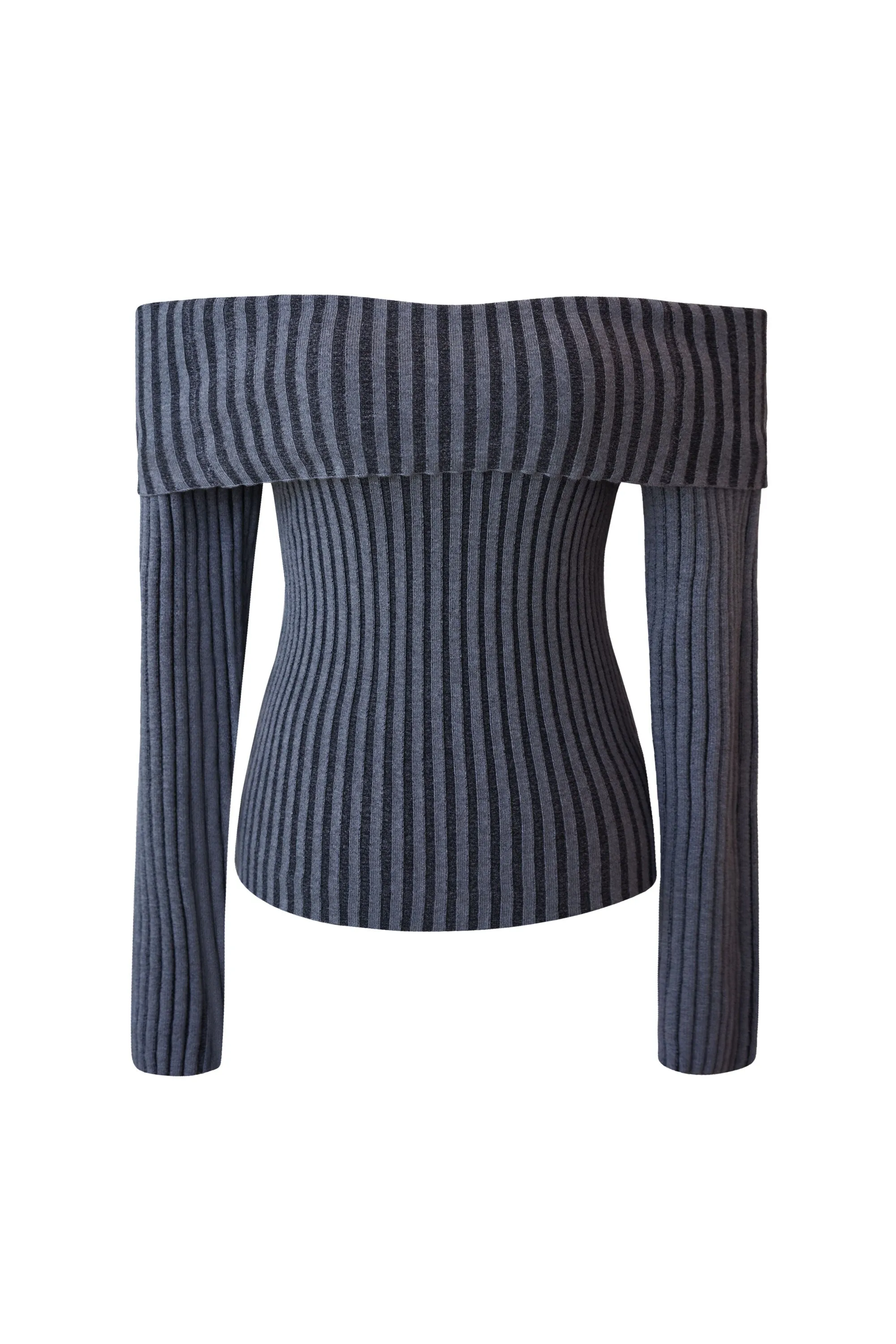 Margaret Charcoal Off The Shoulder Top