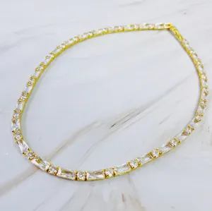 Mixed Shape Sparkle Tennis Necklace