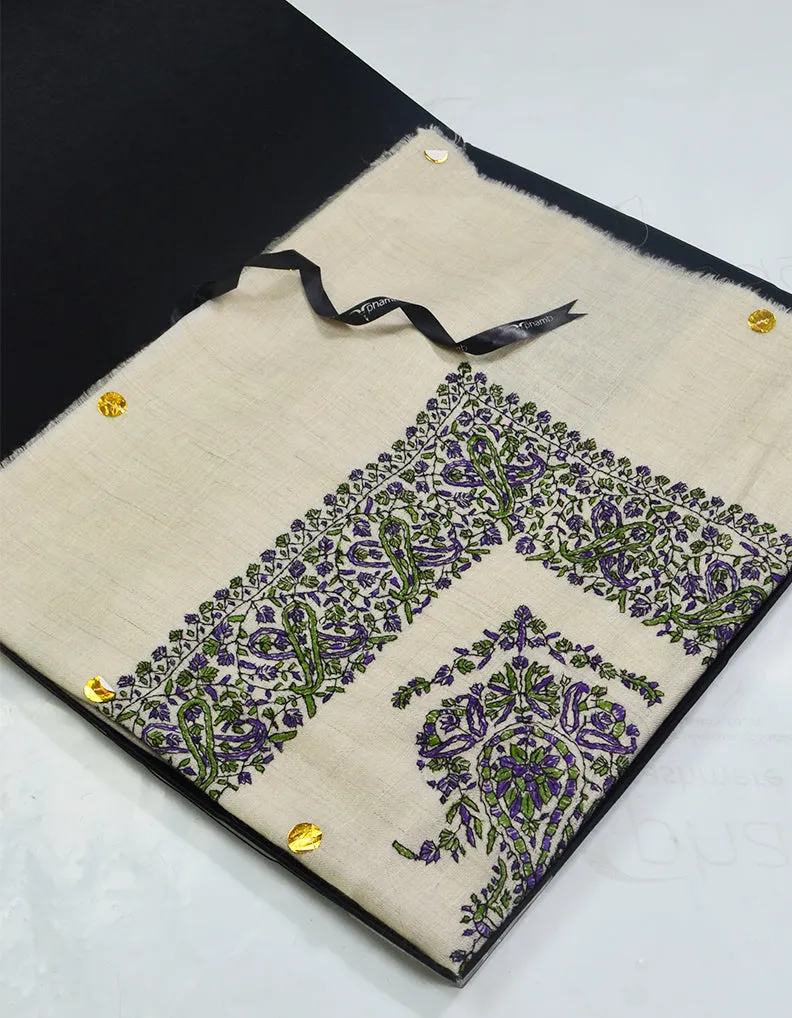 Mussar Rumaal Large Naqsha White RL00903
