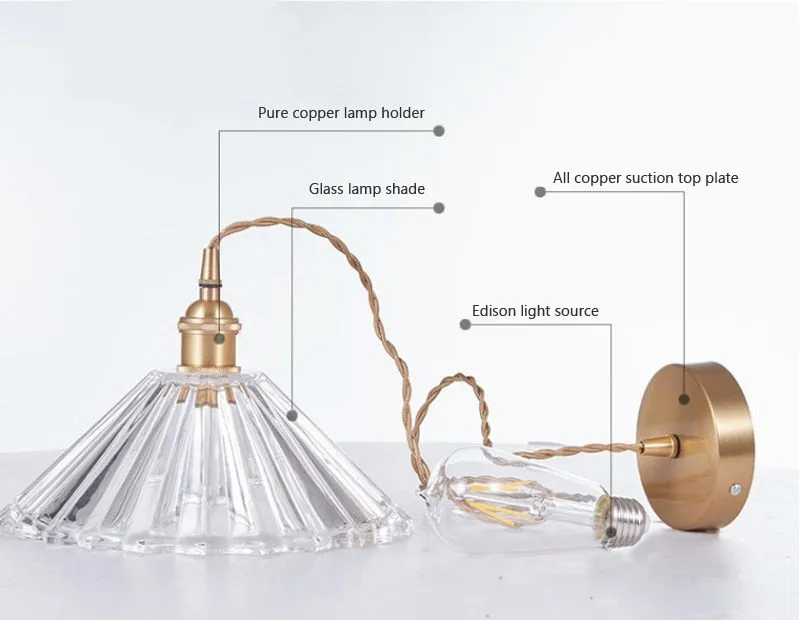 Nordic Glass Minimalist E27 Transparent Lampshade Pendant Light