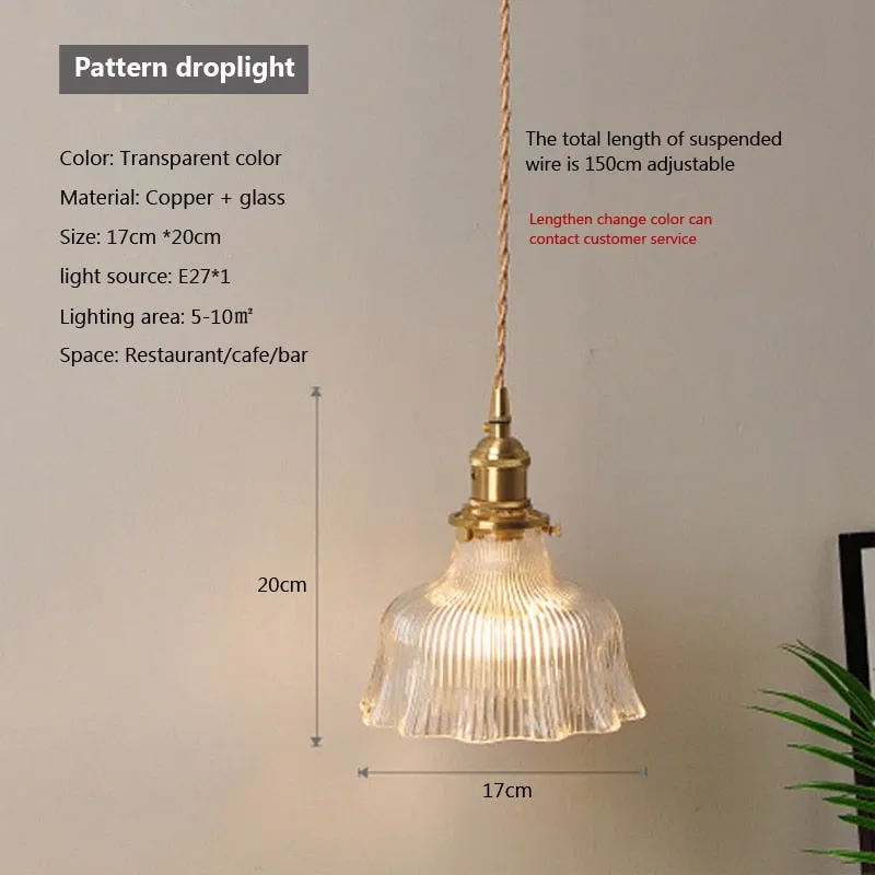 Nordic Glass Minimalist E27 Transparent Lampshade Pendant Light