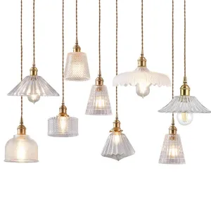 Nordic Glass Minimalist E27 Transparent Lampshade Pendant Light