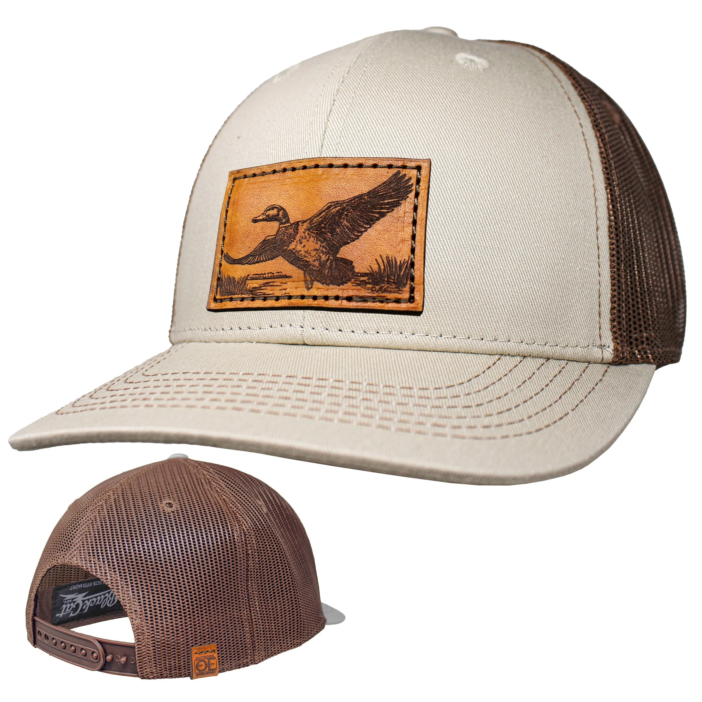 OE - Performance Trucker Hat - Mallard Leather Patch