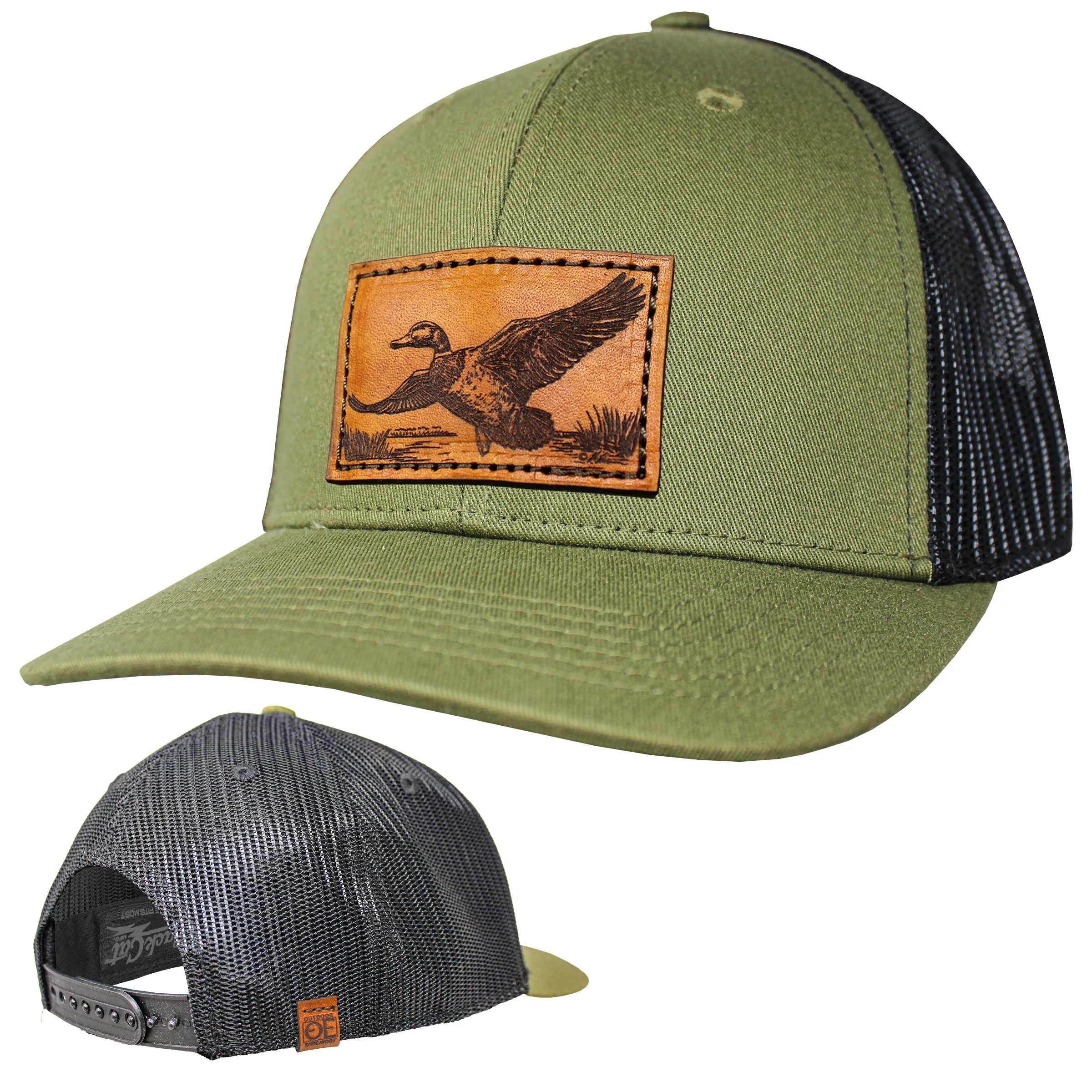 OE - Performance Trucker Hat - Mallard Leather Patch