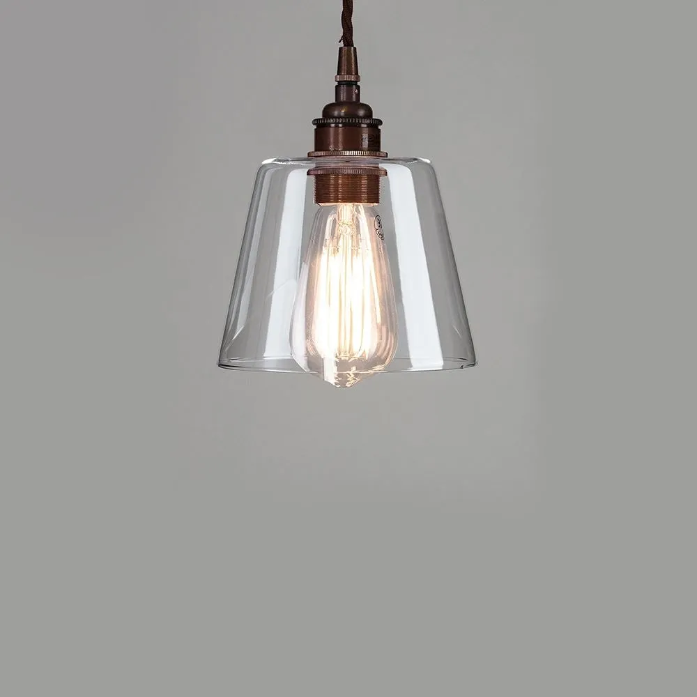 Old School Electric Tapered Blown Glass Pendant Light