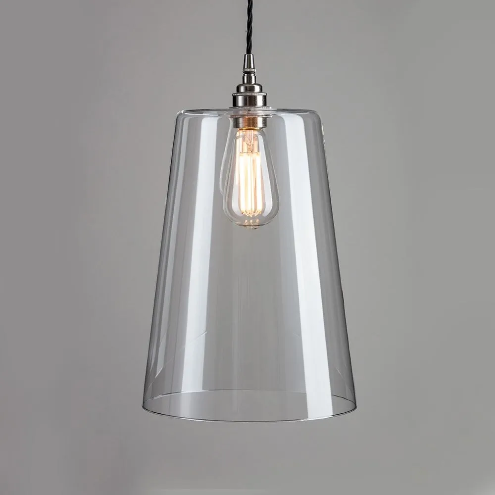 Old School Electric Tapered Blown Glass Pendant Light