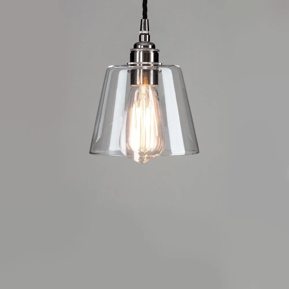 Old School Electric Tapered Blown Glass Pendant Light