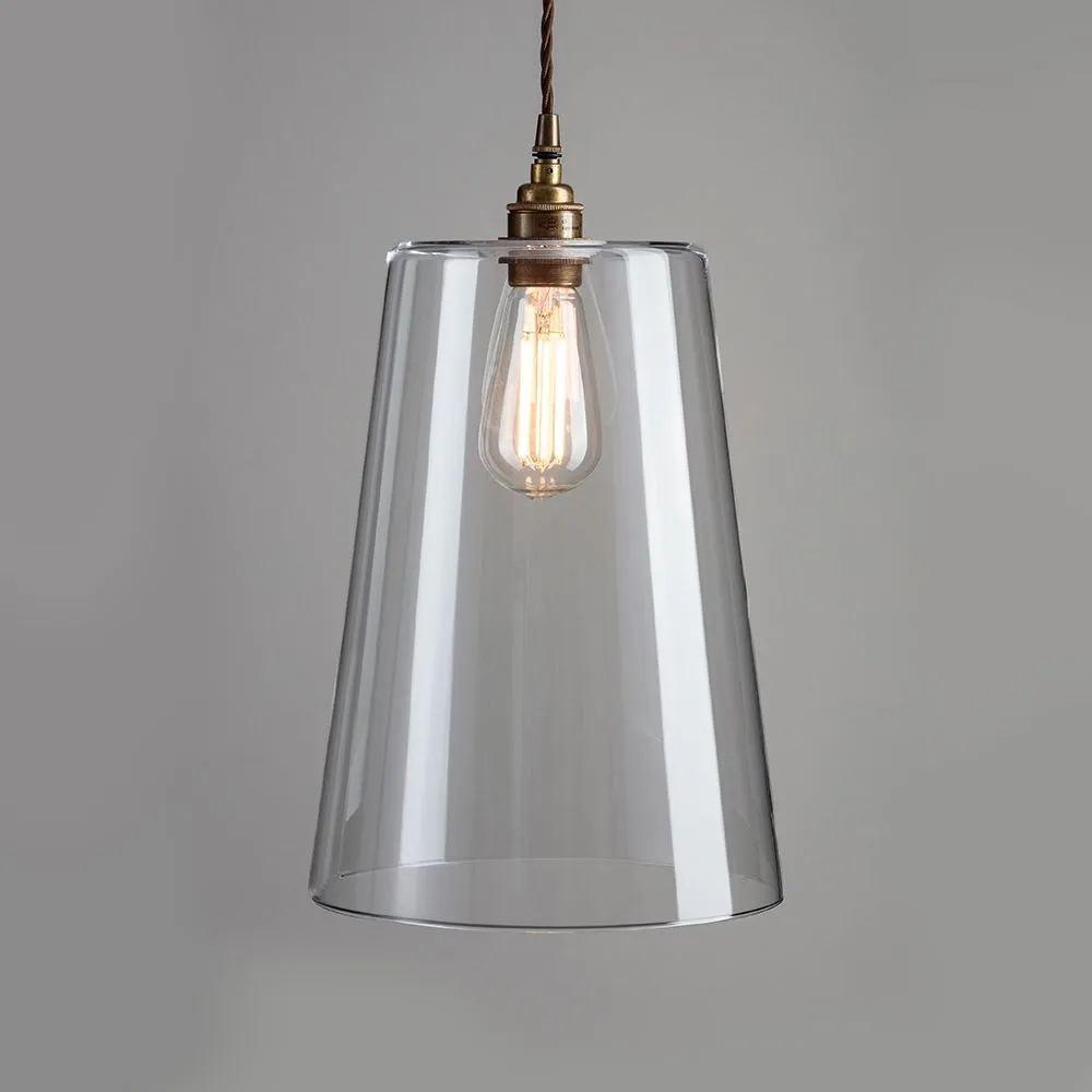 Old School Electric Tapered Blown Glass Pendant Light