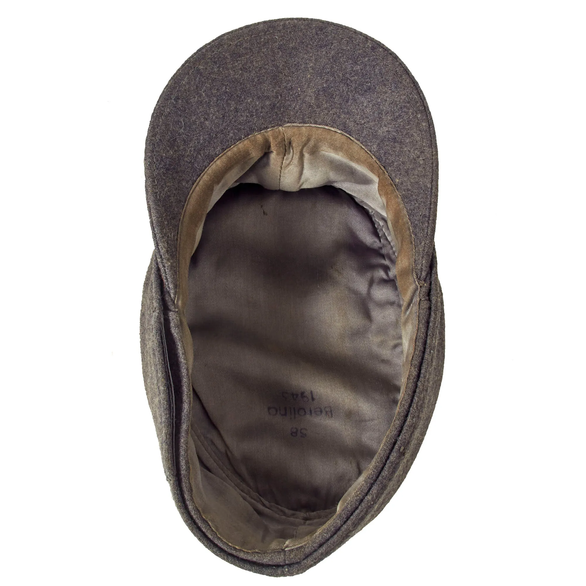 Original German WWII 1943 Dated Luftwaffe M43 Einheitsmütze Wool Field Cap by Berolina - Size 58cm