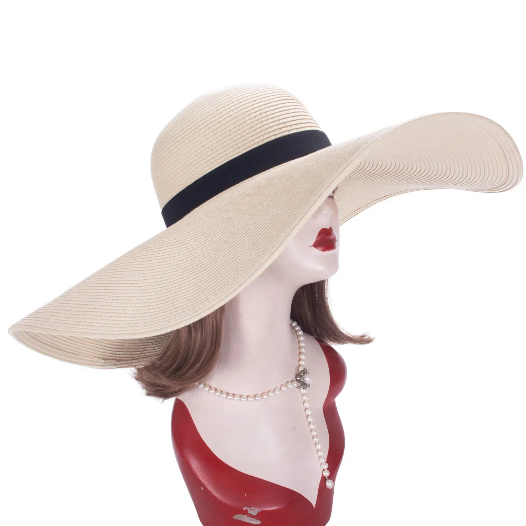 Oversized Beach Hat with Wide Brim for Women - Sun Protection, Stylish Casual Design