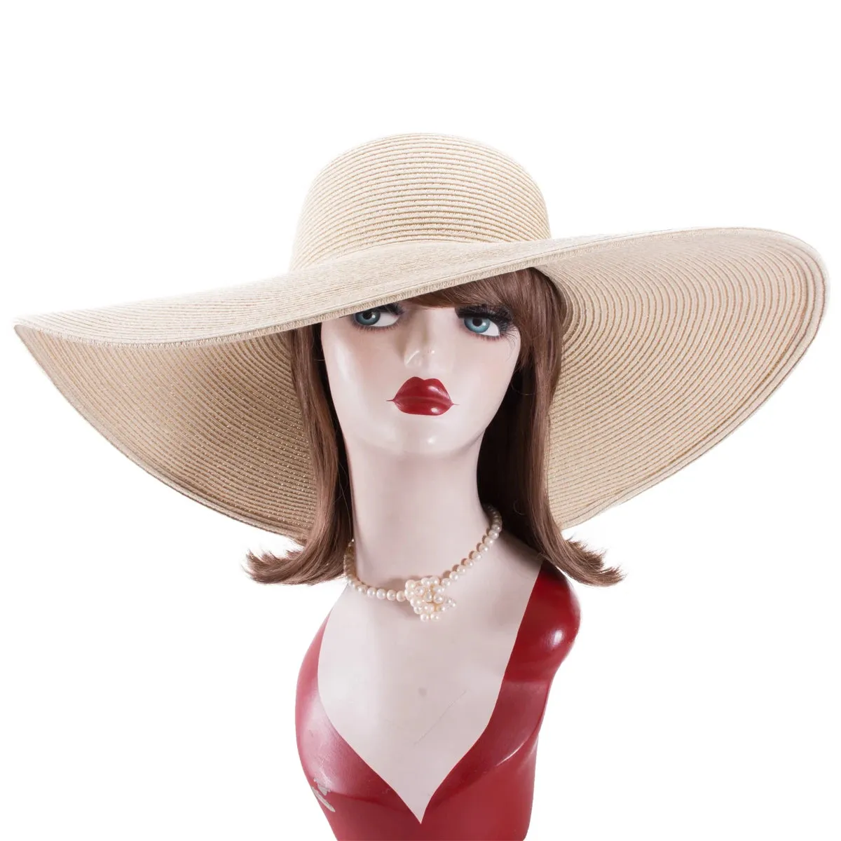Oversized Beach Hat with Wide Brim for Women - Sun Protection, Stylish Casual Design